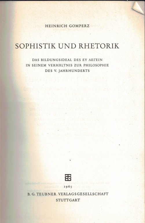 SOPHISTIK UND RHETORIK : DAS BILDUNGSIDEAL DES EU LEGHEIN IN …