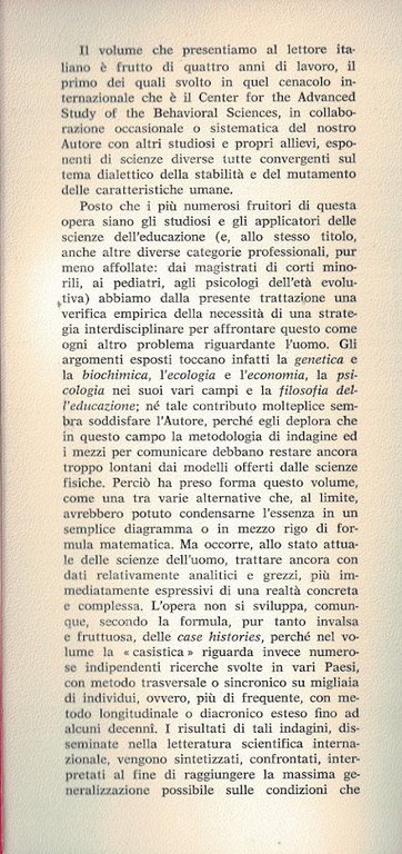 Stabilità e mutamento delle caratteristiche personali