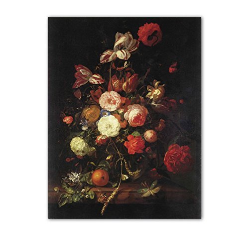 STAMPA SU TELA - CANVAS - FIORI E ARANCIA - …