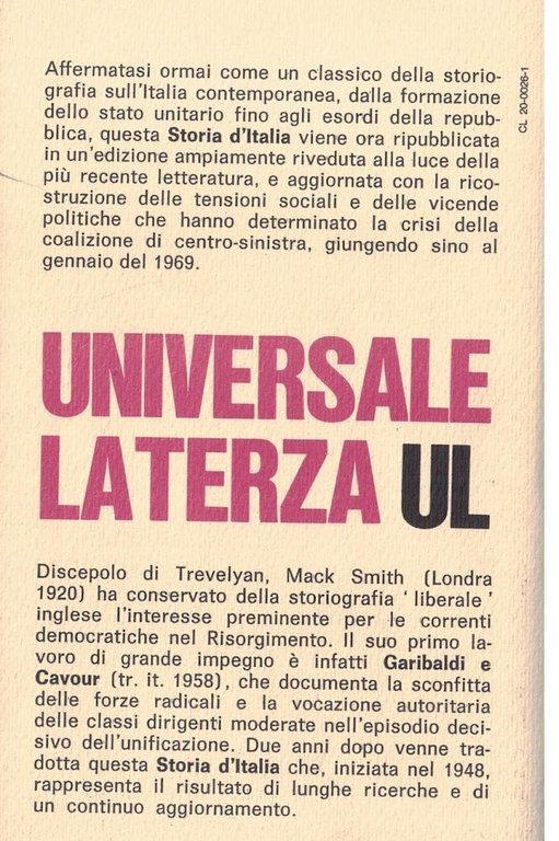 STORIA D'ITALIA - NUOVA EDIZIONE AGGIORNATA AL 1969