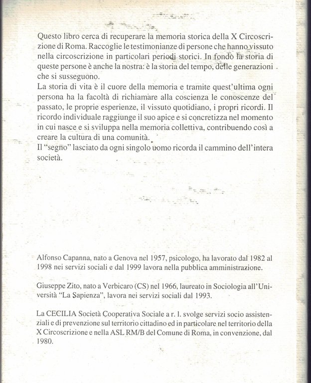 Storia, oralità e vissuto nella X Circoscrizione di Roma. Interviste … | Immagine Gallery 2