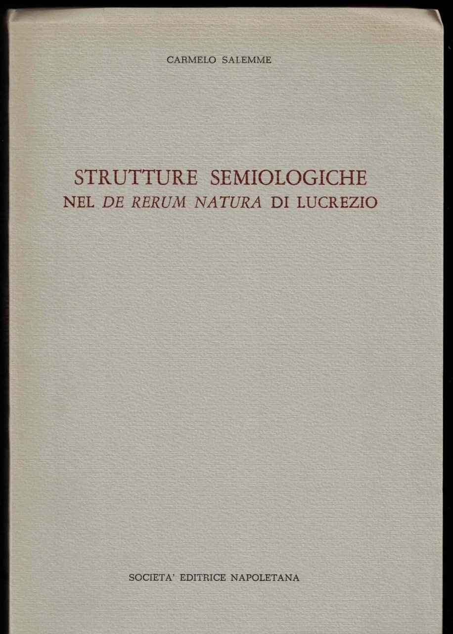 Strutture semiologiche nel de rerum natura di Lucrezio