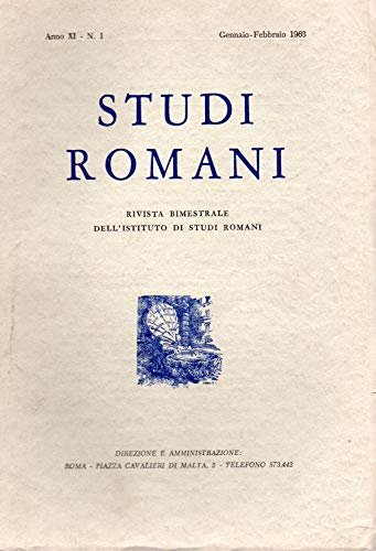 Studi Romani rivista bimestrali - Anno XI n. 1 gen/feb …