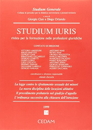 Studium iuris. Rivista per la formazione nelle professioni giuridiche (1999) …