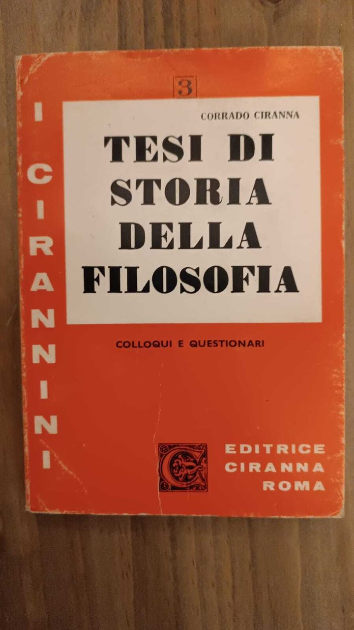 TESI DI STORIA DELLA FILOSOFIA