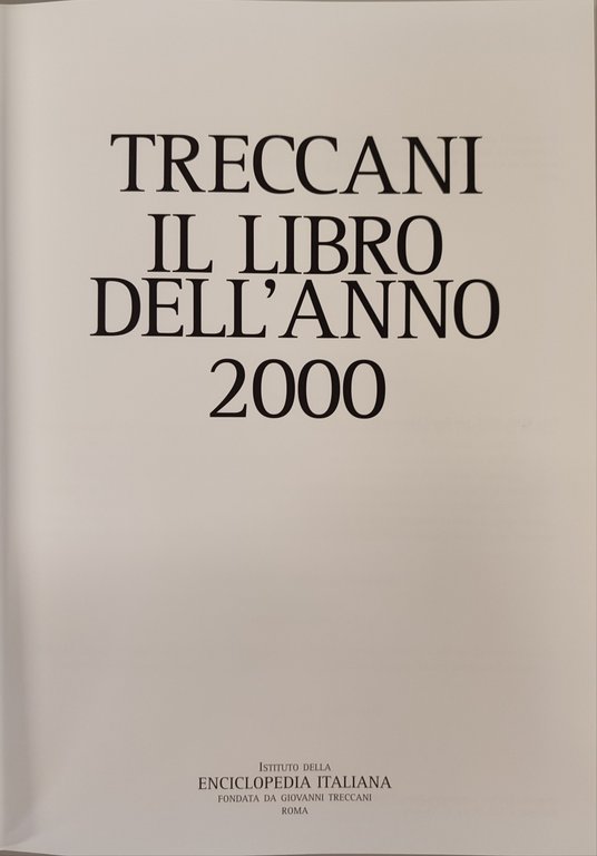 Treccani. Il libro dell'anno 2000