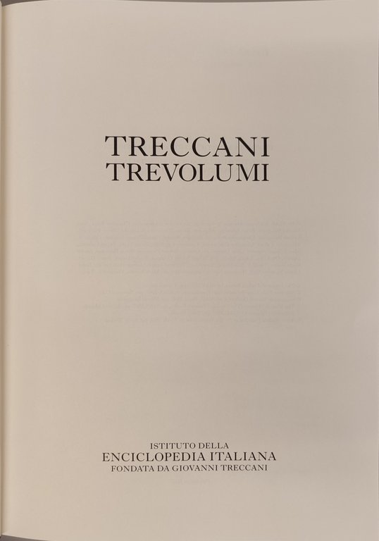 Treccani trevolumi. Opera completa