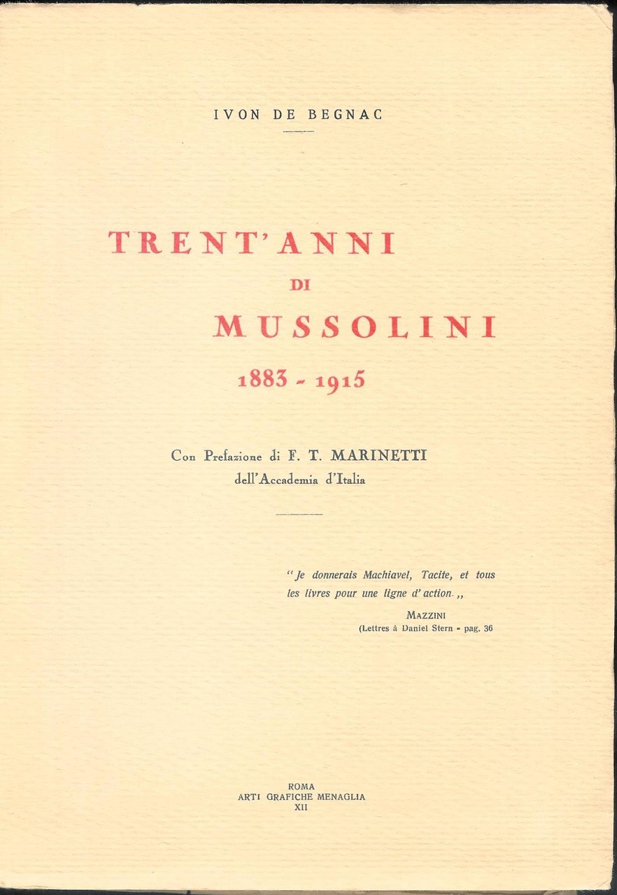 Trent' anni di Mussolini - 1883 1915