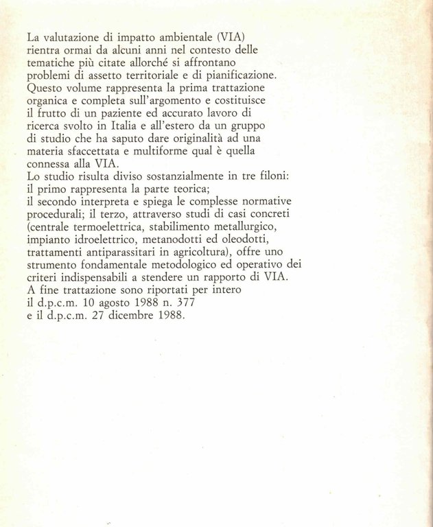 Valutazione di impatto ambientale aspetti teorici,procedure e casi di studio