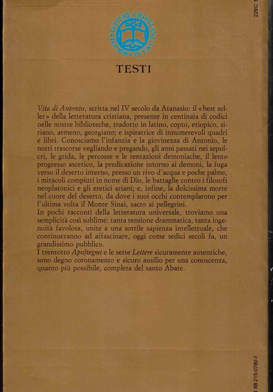 Vita di Antonio - Apoftegmi-lettere
