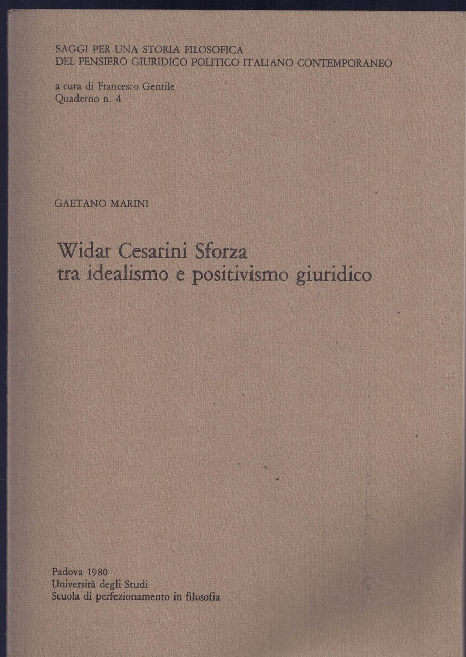 Widar Cesarini - Sforza tra idealismo e positivismo giuridico | Immagine principale