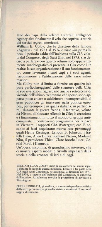WILLIAM COLBY LA MIA VITA NELLA CIA 1981 | Immagine Gallery 2
