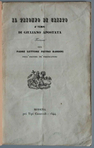 Il trionfo di Cristo a' tempi di Giuliano Apostata. Terzine