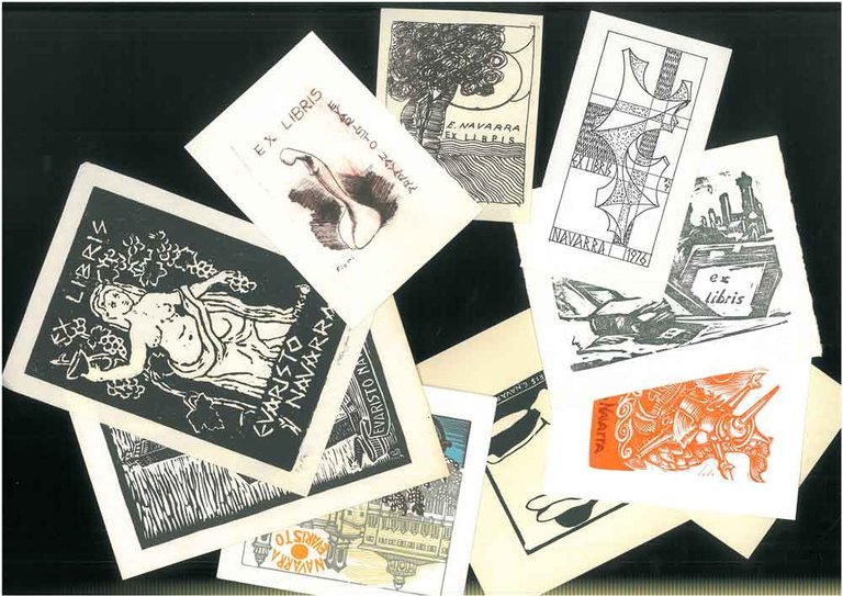 10 ex libris incisi di e per Evaristo Navarra, vari …