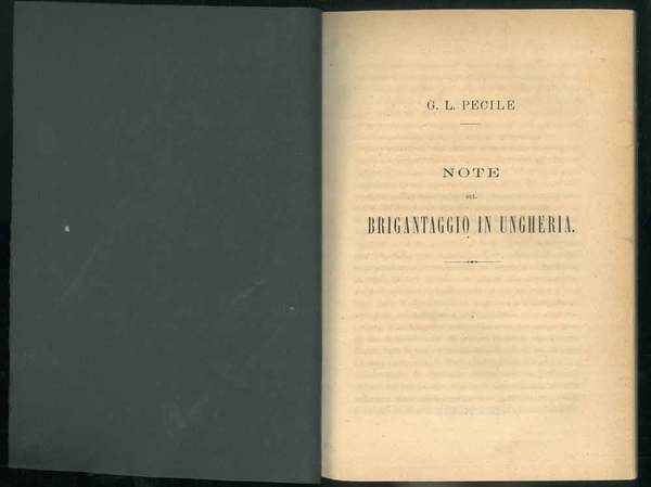 Note sul brigantaggio in Ungheria.