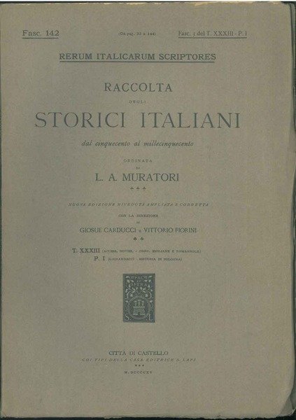 Della historia di Bologna. Parte terza. Fasc. 3 del Tomo …