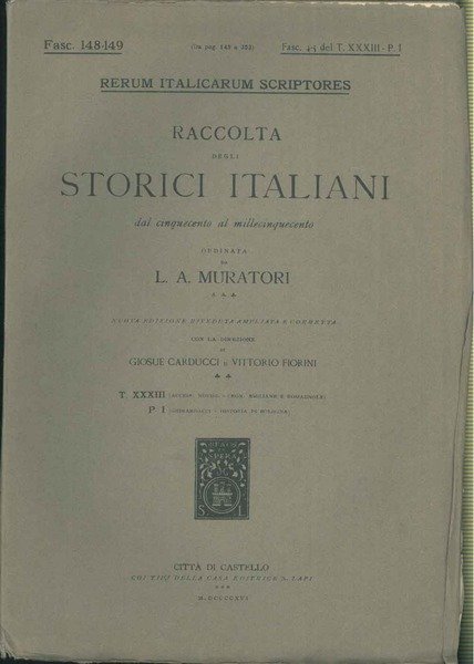 Della historia di Bologna. Parte prima. Fasc. 4/5 del Tomo …