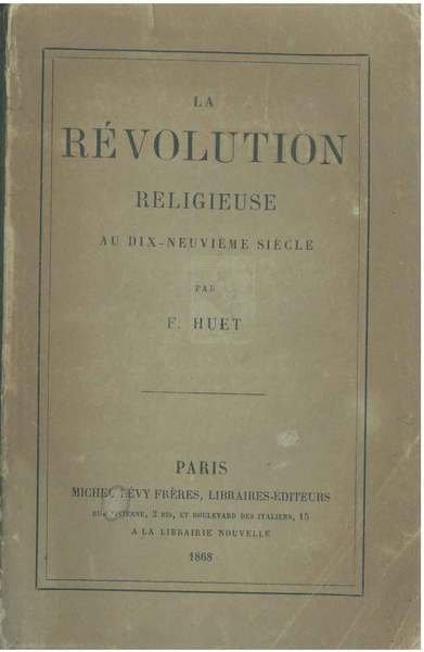 La Révolution religieuse au dix-neuvième siècle