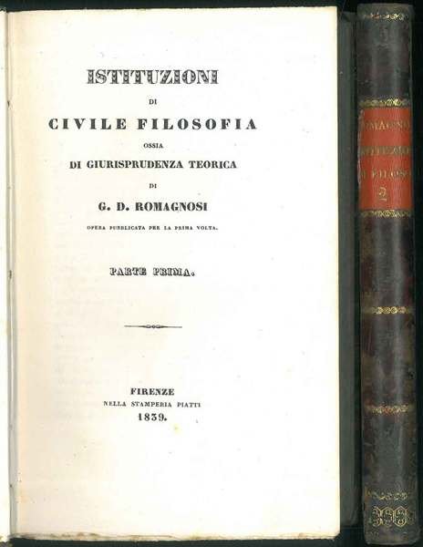 Istituzioni di civile filosofia ossia di giurisprudenza teorica