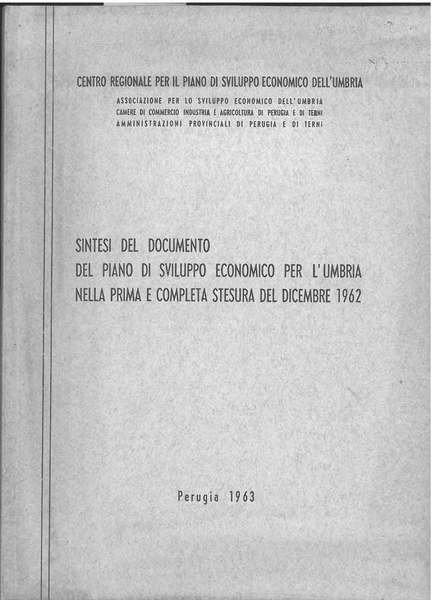 Sintesi del documento del piano di sviluppo economico per l'Umbria …