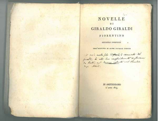Novelle di Giraldo Giraldi fiorentino. Seconda edizione coll'aggiunta di altre …