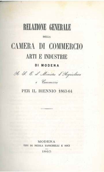 Relazione generale della camera di commercio arti e industrie di …