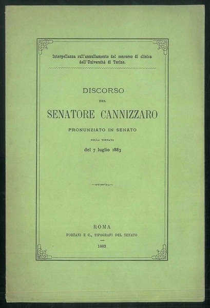 Discorso del senatore Cannizzaro pronunziato in senato nella tornata del … | Immagine Gallery 1