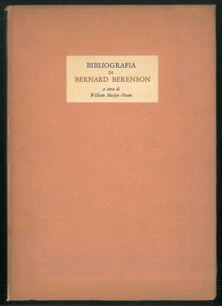 Bibliografia di Bernard Berenson.