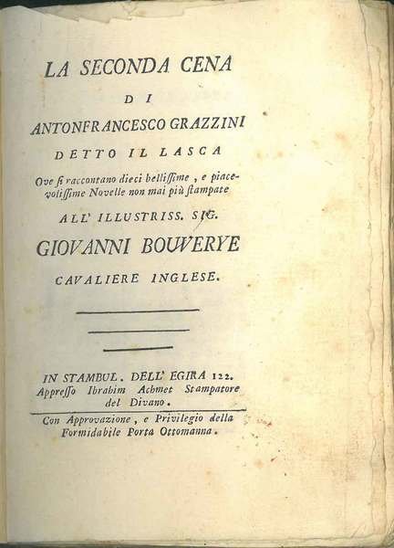 La seconda cena di Antonfrancesco Grazzini detto il Lasca ove … | Immagine principale