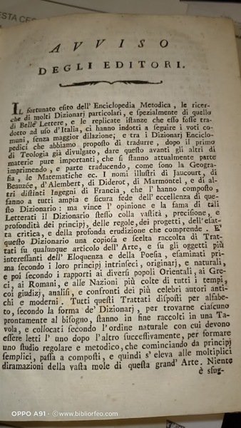 Dizionario di belle lettere composto dalli signori D'Alembert, Diderot, Marmontel …