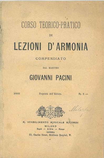 Corso teorico-pratico di lezioni di armonia