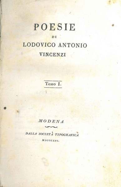 Poesie di Lodovico Antonio Vincenzi