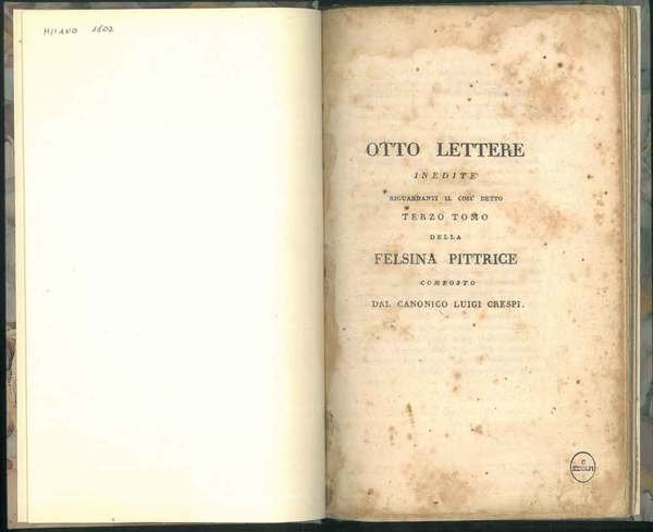 Otto lettere inedite riguardanti il così detto terzo tomo della …