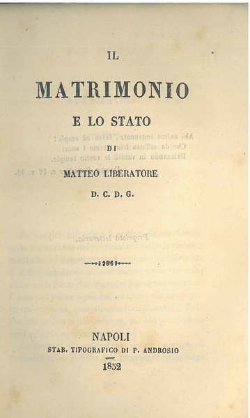 Il matrimonio e lo stato