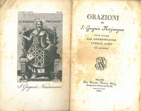Orazioni di S. Gregorio Nazianzeno fatte toscane dal commendatore Annibal …