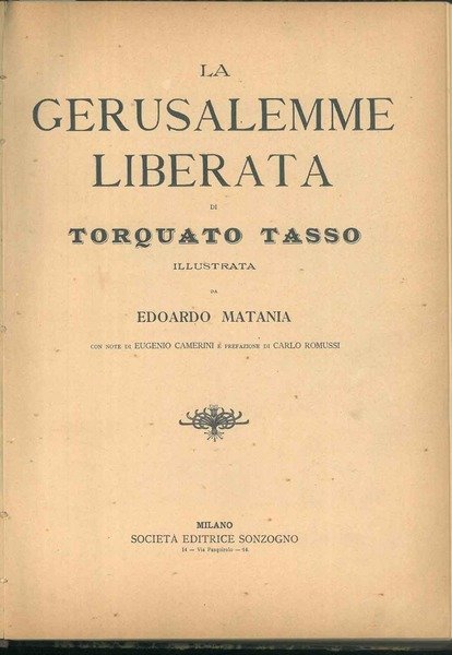 La Gerusalemme liberata di Torquato Tasso illustrata da Edoardo Matania …