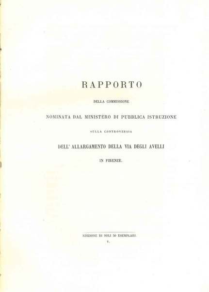 Rapporto della commissione nominata dal Ministero di Pubblica Istruzione sulla …