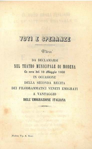 Voti e speranze. Versi da declamarsi nel Teatro Municipale di …