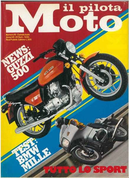 Il pilota moto. Quindicinale. N. 16, anno VII, 20 settembre …