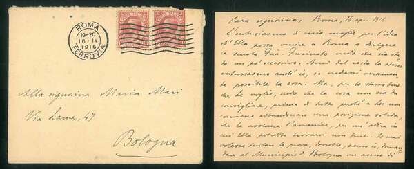 Cordiale lettera alla signorina Maria Mari con invito ad una …