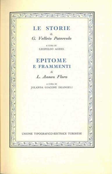 Le storie di G. Velleio Patercolo a cura di L. …