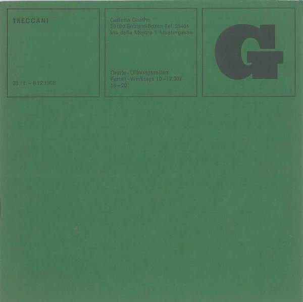 Treccani alla Galleria Goethe di Bolzano. 1968