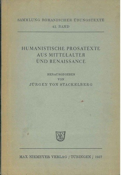Humanistische Prosatexte aus mittelalter und renaissance