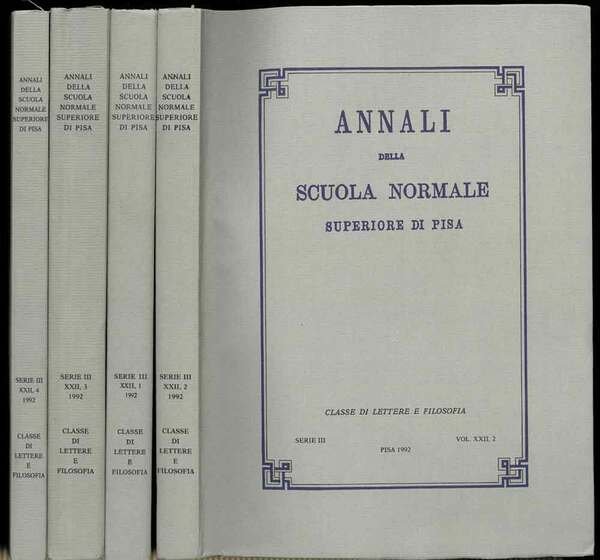 Annali della scuola normale superiore di Pisa. Classe di lettere …