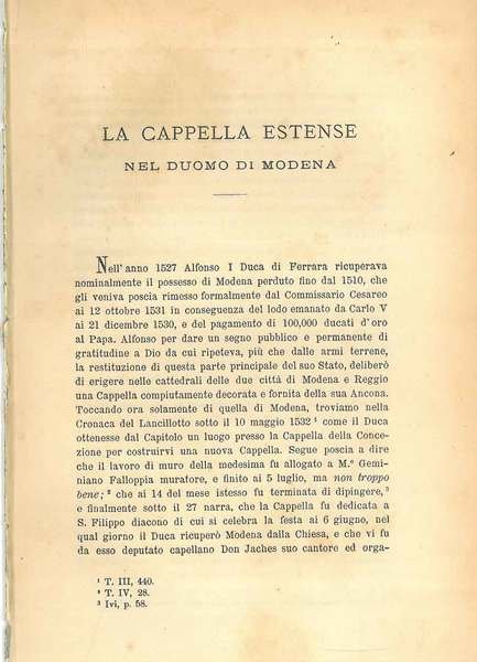 La cappella estense nel duomo di Modena Estratto dagli Atti …