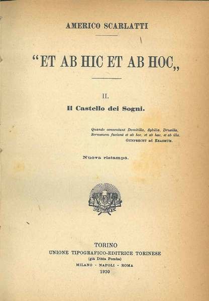 Et ab hic et ab hoc. II: Il castello dei …