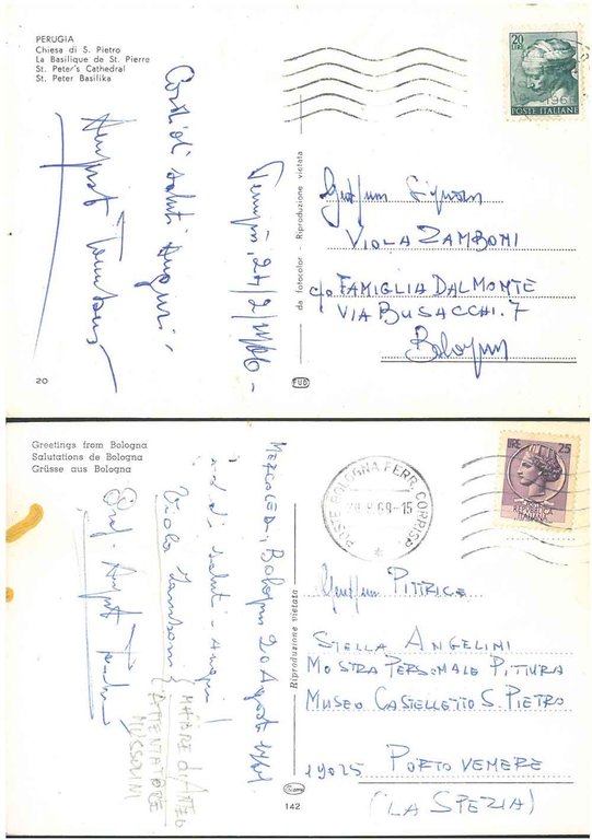 2 cartoline viaggiate, una della madre di Anteo Zamboni, datata …