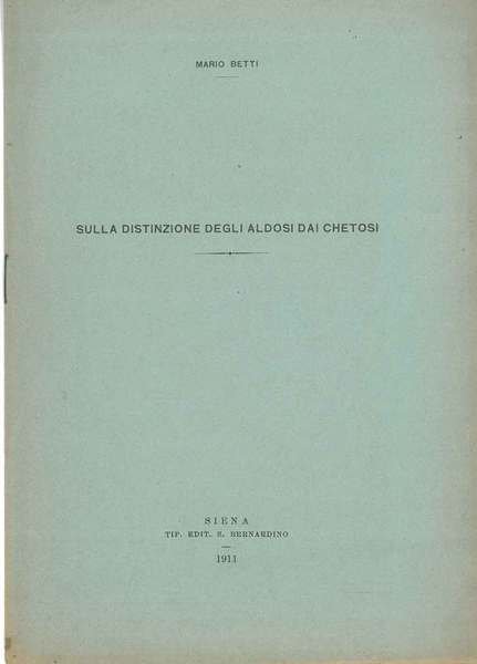Sulla distinzione degli aldosi dai chetosi