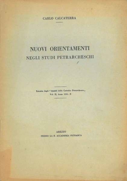 Nuovi orientamenti negli studi petrarcheschi. Estratto