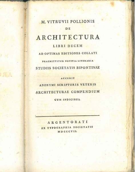 M. Vitruvii Pollionis De architectura libri decem ad optimas editiones …